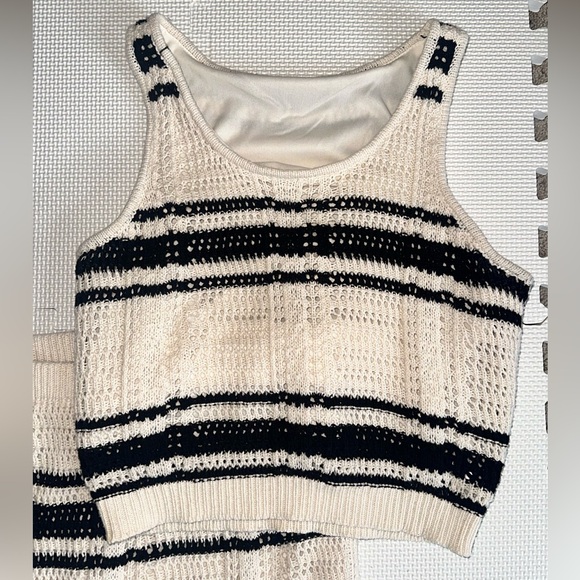 Cream and Black Striped Set - Picture 2 of 4